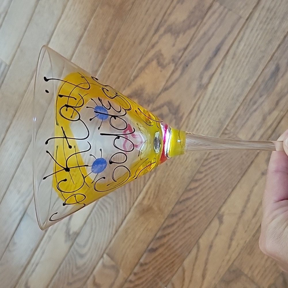 New hand painted wine glass